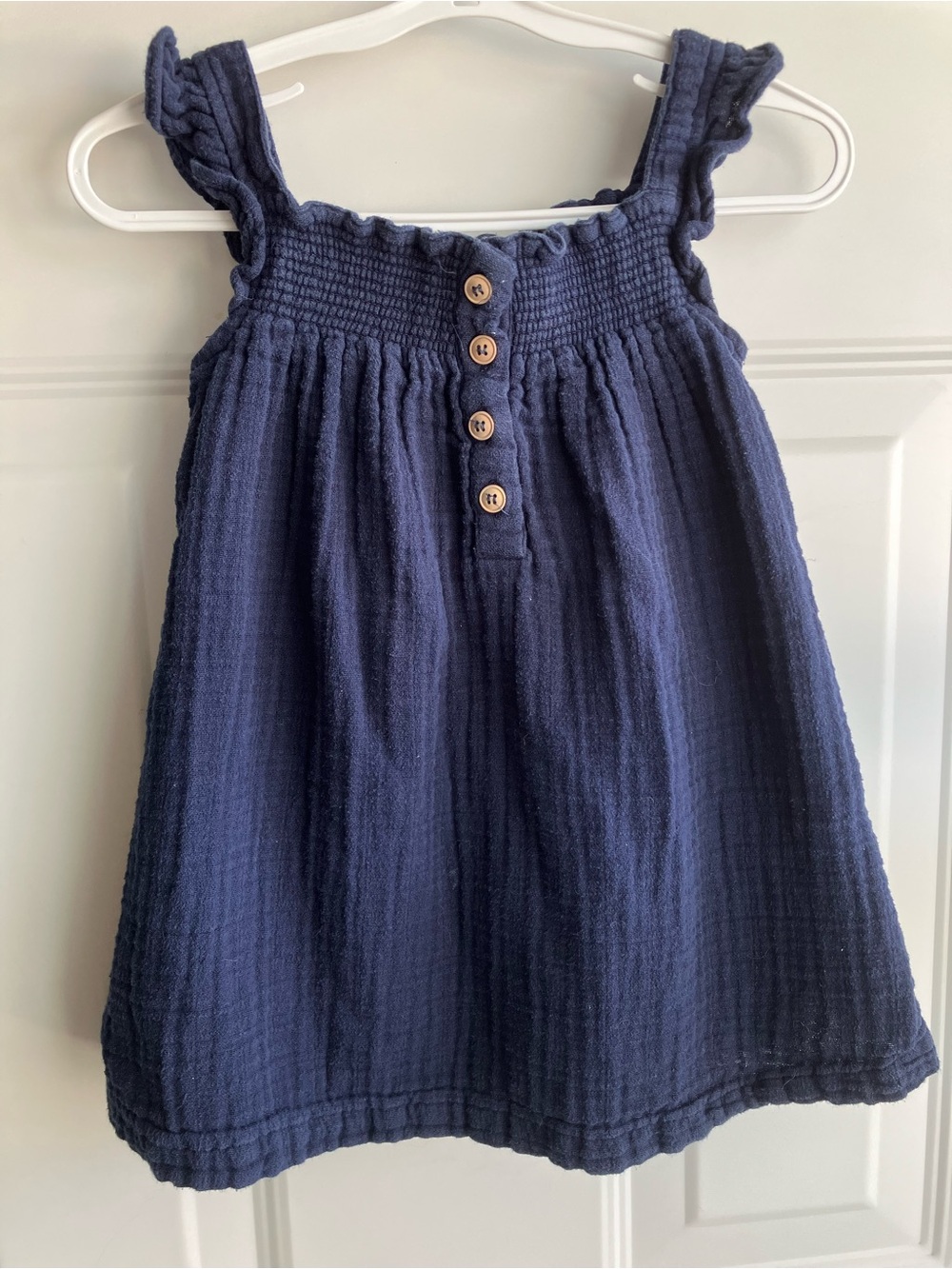 Jamie Kay navy blue muslin ruffle dress 4T 5T